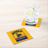 Dessous-de-verre Carré En Papier Rodéo LabelSalinas végétal, CA (En situation)