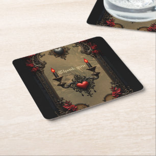 Dessous-de-verre Carré En Papier Romance gothique : Passion cachée