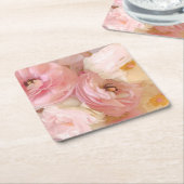 Dessous-de-verre Carré En Papier Romantic Ranunculus (Incliné)