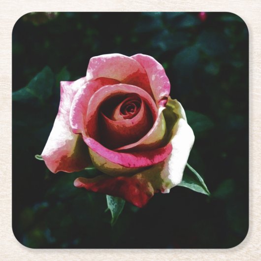 Dessous-de-verre Carré En Papier rose (Devant)