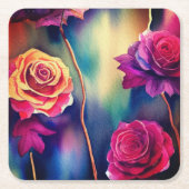 Dessous-de-verre Carré En Papier Rose (Devant)