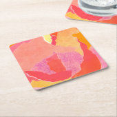 Dessous-de-verre Carré En Papier Rose de chou IV (Incliné)