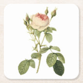 Dessous-de-verre Carré En Papier rose double mousse par Redouté (Devant)