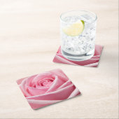 Dessous-de-verre Carré En Papier Rose douce (En situation)