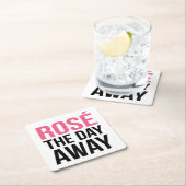 Dessous-de-verre Carré En Papier Rose du jour (En situation)