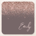 Dessous-de-verre Carré En Papier Rose en terre cuite or bleu Parties scintillant ro<br><div class="desc">Parties scintillant Étincelle en terre cuite Script Monogramme Nom Dessous de verre en papier. Cela fait le cadeau parfait de remise de diplômes,  anniversaire,  mariage,  douche nuptiale,  anniversaire,  baby shower ou bachelorette pour quelqu'un qui aime le luxe glam et les styles chic.</div>