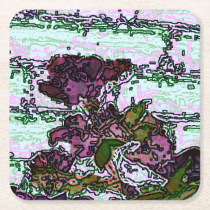 Dessous-de-verre Carré En Papier Rose et mur