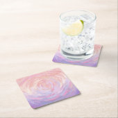 Dessous-de-verre Carré En Papier Rose et puant (En situation)