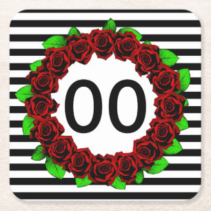 Dessous-de-verre Carré En Papier Rose rouge du 30ème quarantième cinquantième