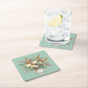 Dessous-de-verre Carré En Papier Roses Crème Apprécient Les Petites Choses Floral