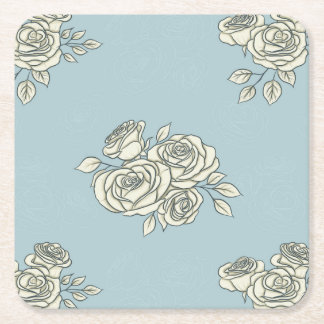 Dessous-de-verre Carré En Papier Roses délicats