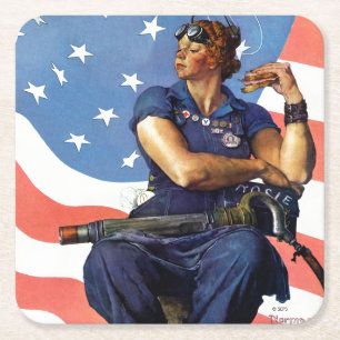 Dessous-de-verre Carré En Papier "Rosie le Riveter"
