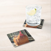 Dessous-de-verre Carré En Papier Rouge (En situation)