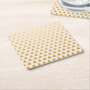 Dessous-de-verre Carré En Papier Rougissez + Triangles d'or