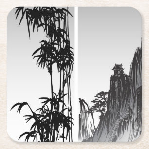 Dessous-de-verre Carré En Papier Rouleau oriental vertical