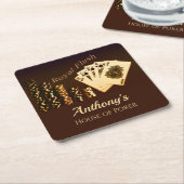 Dessous-de-verre Carré En Papier Royal Flush Poker Barres à thème (Incliné)