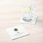 Dessous-de-verre Carré En Papier Royal Palm Tree Mariage tropical (En situation)