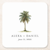 Dessous-de-verre Carré En Papier Royal Palm Tree Mariage tropical (Devant)