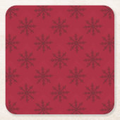 Dessous-de-verre Carré En Papier Ruby Red Snowflake Motif (Devant)