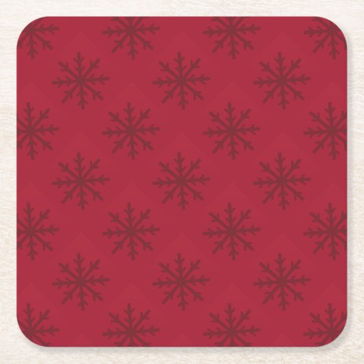 Dessous-de-verre Carré En Papier Ruby Red Snowflake Motif (Devant)