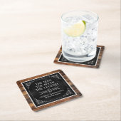 Dessous-de-verre Carré En Papier Rustic Man Myth Légende 90e anniversaire Noir (En situation)