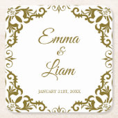 Dessous-de-verre Carré En Papier Rustic Mexican Wedding Paper Coasters (Devant)