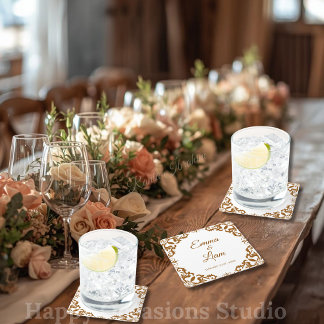 Dessous-de-verre Carré En Papier Rustic Mexican Wedding Paper Coasters