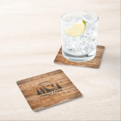 Dessous-de-verre Carré En Papier Rustic Wood Pine Forest Cabin Lodge Personalized (En situation)