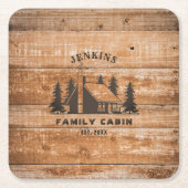 Dessous-de-verre Carré En Papier Rustic Wood Pine Forest Cabin Lodge Personalized (Devant)
