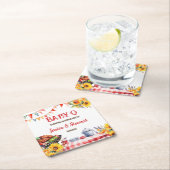 Dessous-de-verre Carré En Papier Rustique BABY-Q Barbecue Pique-Nique Tournesol Pla (En situation)