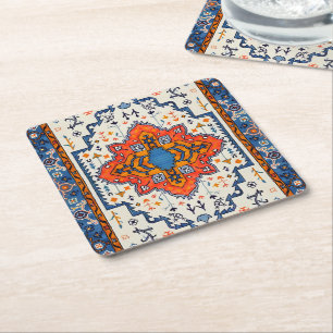 Dessous-de-verre Carré En Papier Sables du temps : Patrimoine Boho Art marocain