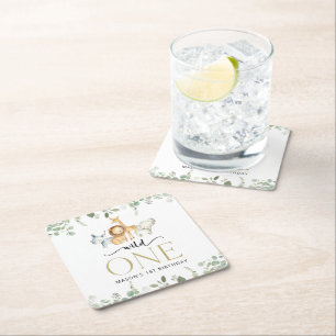 Dessous-de-verre Carré En Papier Safari Animaux, Jungle, Sauvage Un, Premier Annive