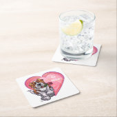 Dessous-de-verre Carré En Papier Saint-Bernard Valentin (En situation)