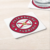 Dessous-de-verre Carré En Papier Saint-Pétersbourg, Floride (Incliné)