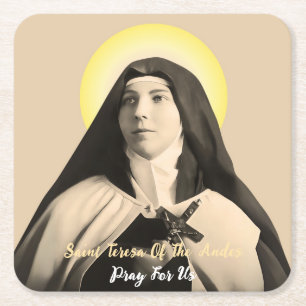 DESSOUS-DE-VERRE CARRÉ EN PAPIER SAINT TERESA DES ANDES