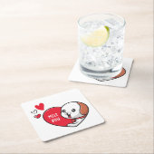 Dessous-de-verre Carré En Papier Saint Valentin, Mlle vous (En situation)