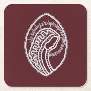 Dessous-de-verre Carré En Papier Sainte Vierge Marie, dentelle