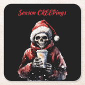 Dessous-de-verre Carré En Papier Saison Creeping Squelette de Noël (Devant)