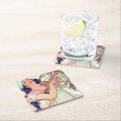 Dessous-de-verre Carré En Papier Salome, Alphonse Mucha (En situation)