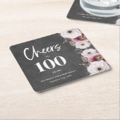 Dessous-de-verre Carré En Papier Salutations au 100e anniversaire (Incliné)