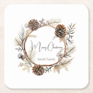 Dessous-de-verre Carré En Papier Salutations de Noël