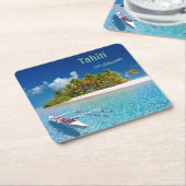 Dessous-de-verre Carré En Papier Salutations de Tahiti (Incliné)