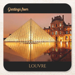 Dessous-de-verre Carré En Papier Salutations du Louvre