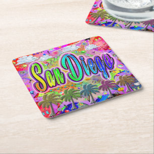 Dessous-de-verre Carré En Papier San Diego Vista Express Coaster