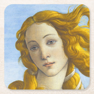 Dessous-de-verre Carré En Papier Sandro Botticelli - Détail de la naissance de Vénu