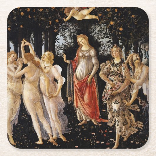 Dessous-de-verre Carré En Papier Sandro Botticelli - La Primavera (Devant)
