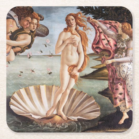 Dessous-de-verre Carré En Papier Sandro Botticelli - Naissance de Vénus (Devant)