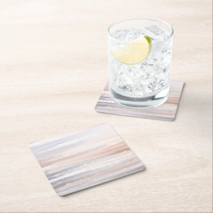 Dessous-de-verre Carré En Papier Sandy Beach Été Tan Aquarelle Abstraite