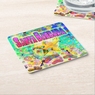 Dessous-de-verre Carré En Papier Santa Barbara Epoch Hour Montagnes Russes