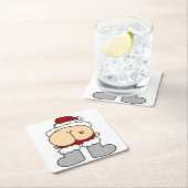 Dessous-de-verre Carré En Papier Santas Butt (En situation)